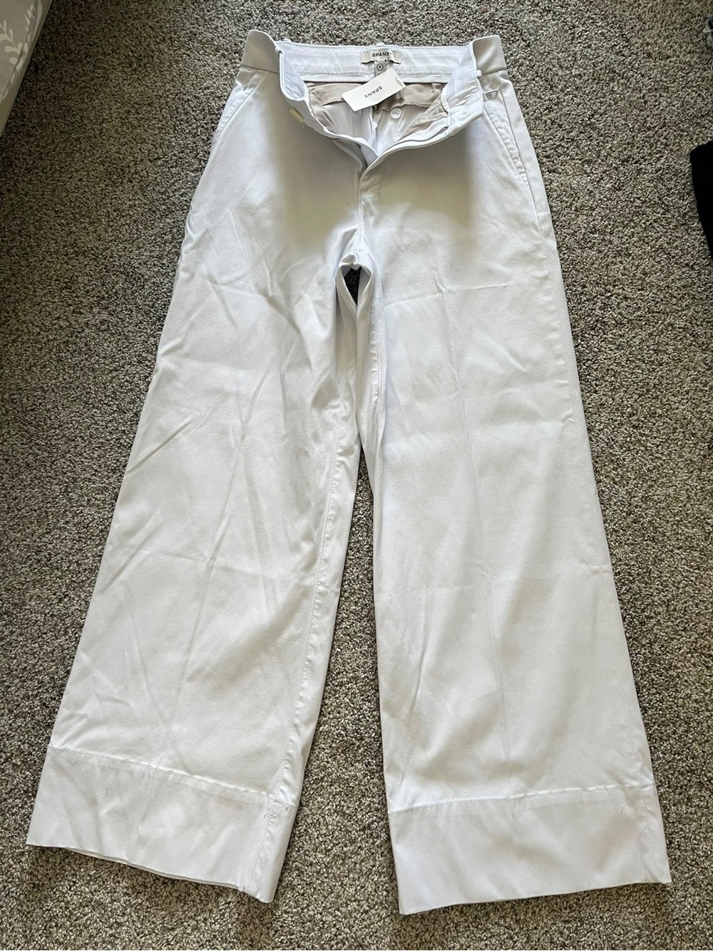 SPANX Light Beige Wide Leg Boot Cut Pants